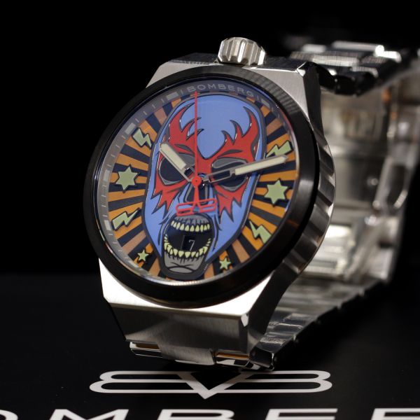 BOMBERG BOLT-68 NEO LUCHA LIBRE BLUE - METAL 43 mm Edelstahl BF43H3SP.03-1.12 NEU