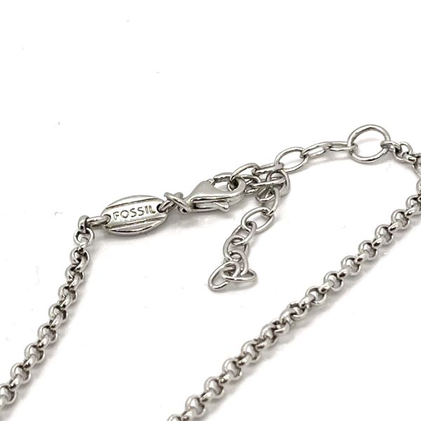 Fossil Schmuckset Halkette Rundanker + Ohrhänger 925er Silber 42 cm + 5 cm