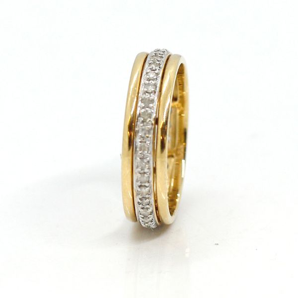 Memoire Ring 585er Gold "Eternity" bewegliche Brillantschiene ca. 0,47 Ct GR 66 (22501)