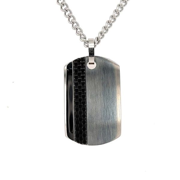 Herrencollier Carbon Edelstahl 50+5 cm ST-00216K NEU