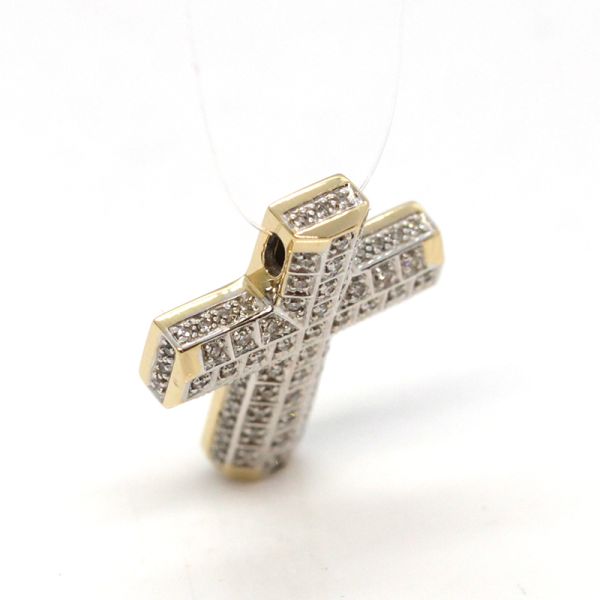 Diamant Kreuz Anhänger 585er Gelbgold ca. 0,38 ct (14013)