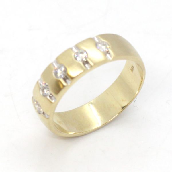 Brillant Ring 585er Gelbgold 0,50 Ct Diamanten im Brillantschliff GR 58 (PF2075)