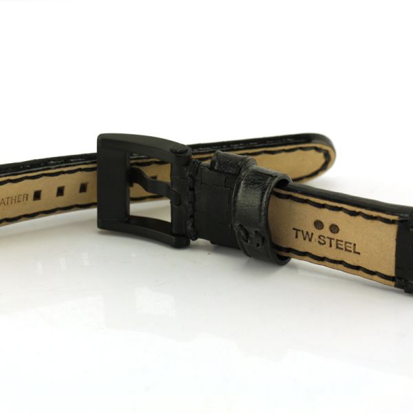 TW STEEL Uhren Armband Leder "Vintage Black" SON OF TIME Serie 22 mm Anstoß