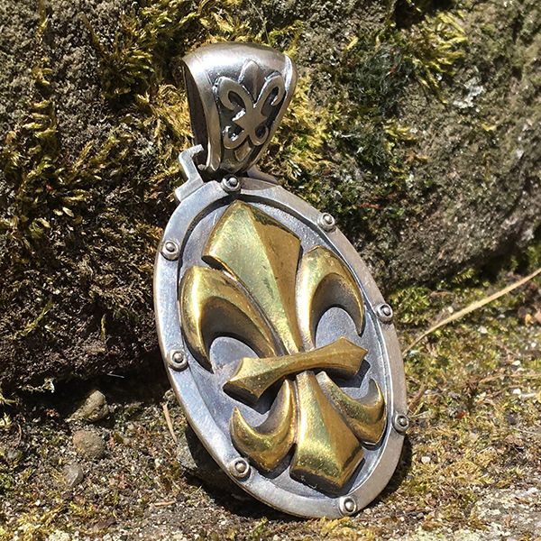 JJJ LA Anhänger "BIG LILY BRONCE GOLD" 925er Silber kombiniert mit Bronze