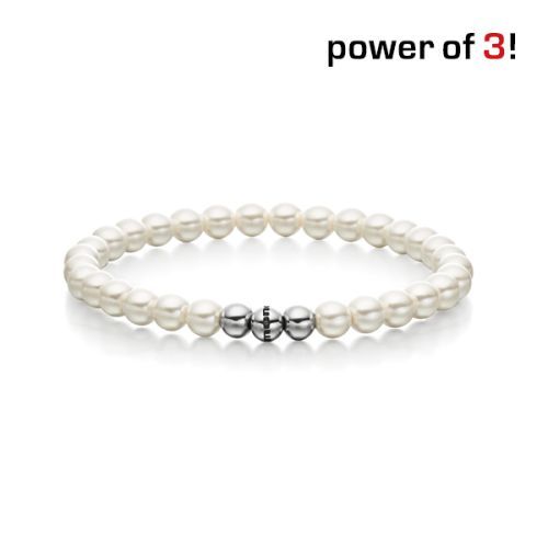 monomania Armband "POWER OF 3 "Armband Perle SWZ Ø6 mm NEU