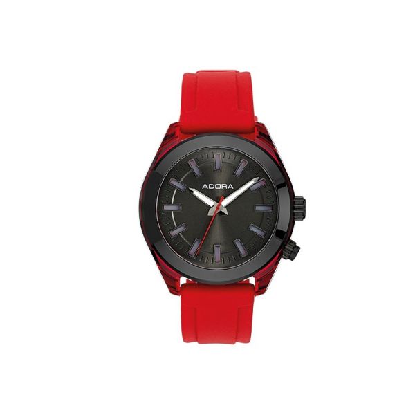 ADORA Trends Armbanduhr mit Licht Rot Silikonband Ø 36 mm AT5516 NEU