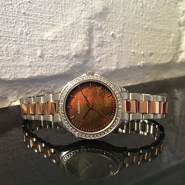 Adora Damen Armbanduhr AT5152 Edelstahl bicolor IP rosé 5 bar