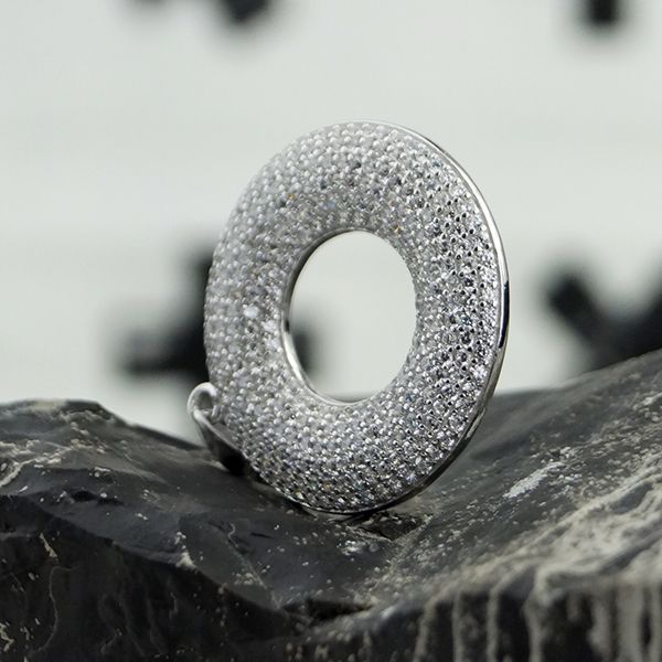 Anhänger "KREIS" Pavé gefasste Kubic Zirkonia 925 Sterling Silber