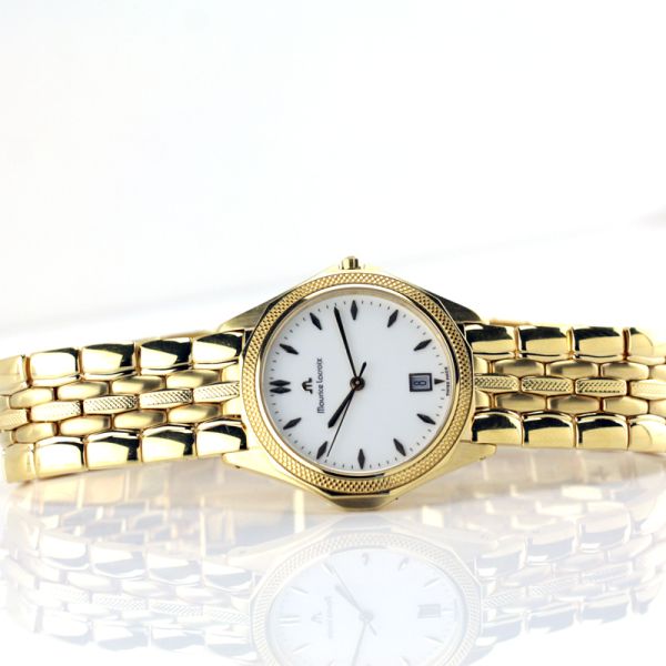 Maurice Lacroix Herren Armbanduhr vergoldet Quarz Ref. 69632 Ultraflach (5490)