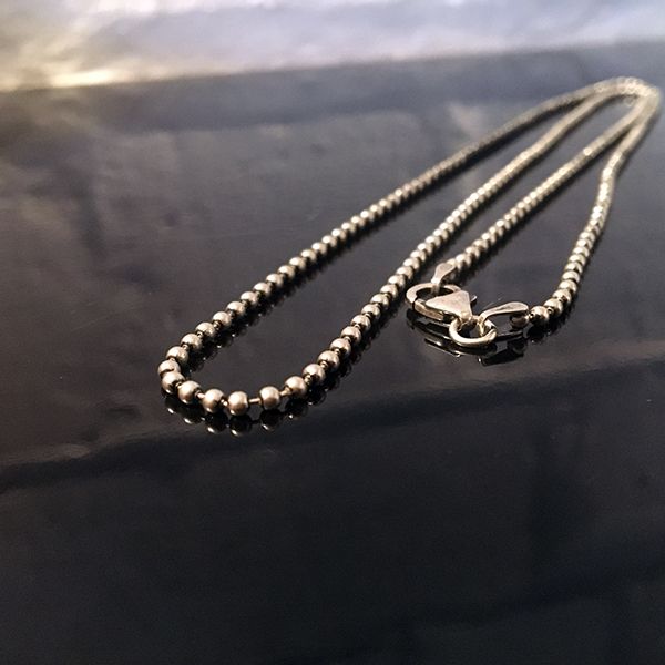 JJJ LA Halskette "BALL & CHAIN" Kugelkette 925er Silber Ø 2 mm 60 cm lang