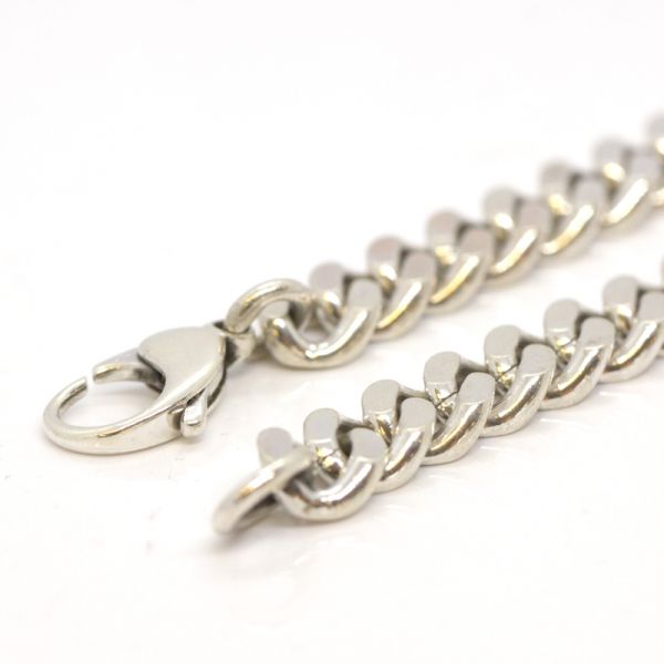 Halskette Panzer Flachpanzer massiv 925er Silber 50 cm 126 Gramm