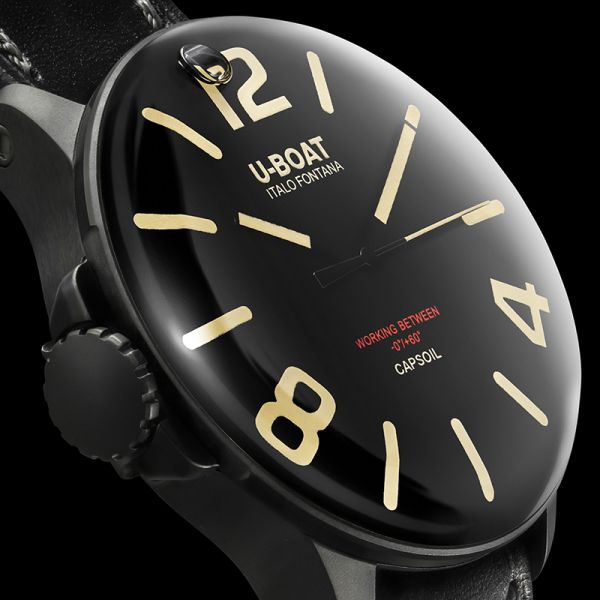 U-Boat Capsoil DLC Ref. 8108 schwarz / schwarz No.69 Quarz Armbanduhr NEU