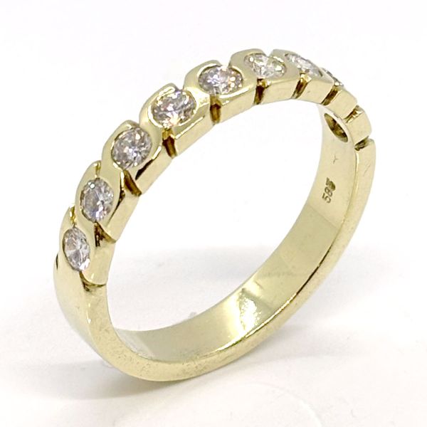 Diamant Ring Habmemoire 585er Gelbgold GR 68 ca. 1,44 Ct Diamanten im Brillantschliff (25759)