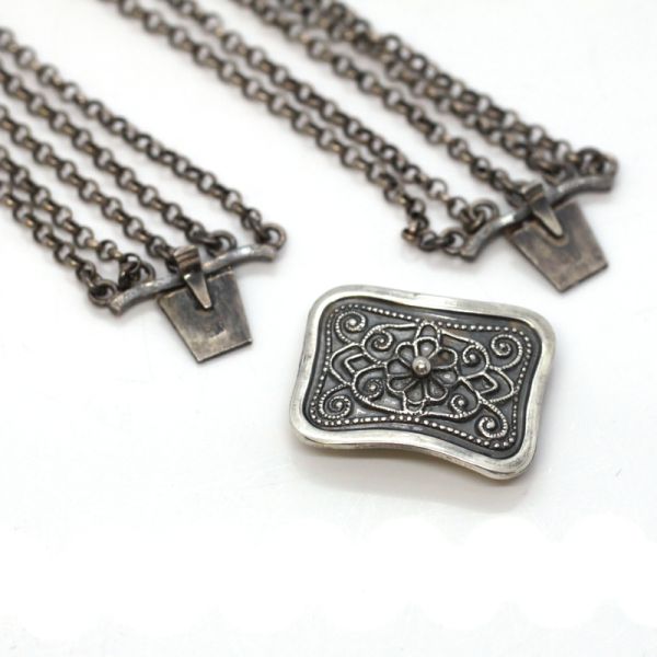 Antikes Collier Folklore Trachten Schmuck 800er Silber (10821)