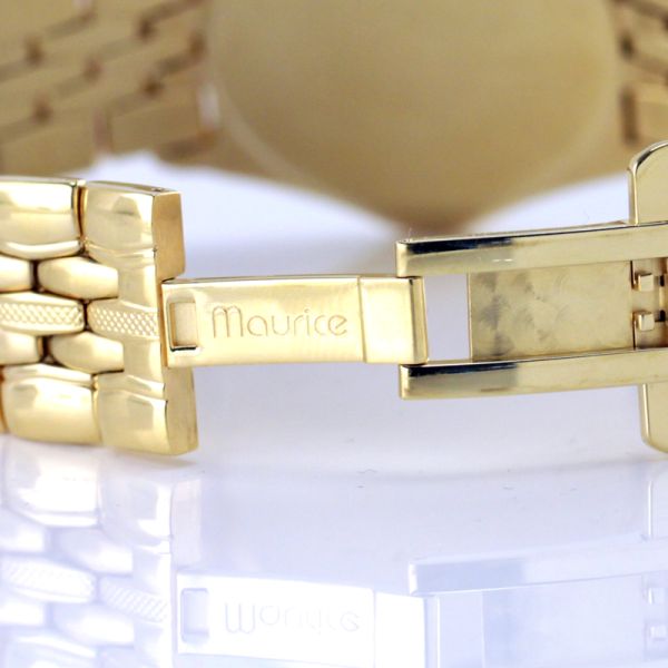 Maurice Lacroix Herren Armbanduhr vergoldet Quarz Ref. 69632 Ultraflach (5490)