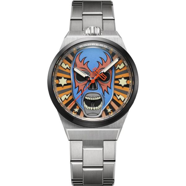 BOMBERG BOLT-68 NEO LUCHA LIBRE BLUE - METAL 43 mm Edelstahl BF43H3SP.03-1.12 NEU