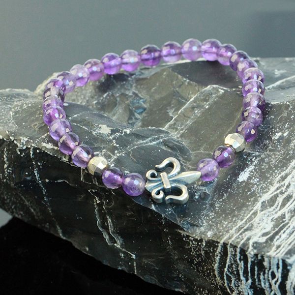 JJJ LA Amethyst Armband "LILY" 4 mm Amethyst Kugel facetiert