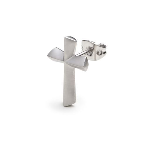 monomania Ohrstecker "Atomic" Kreuz Edelstahl Unisex NEU