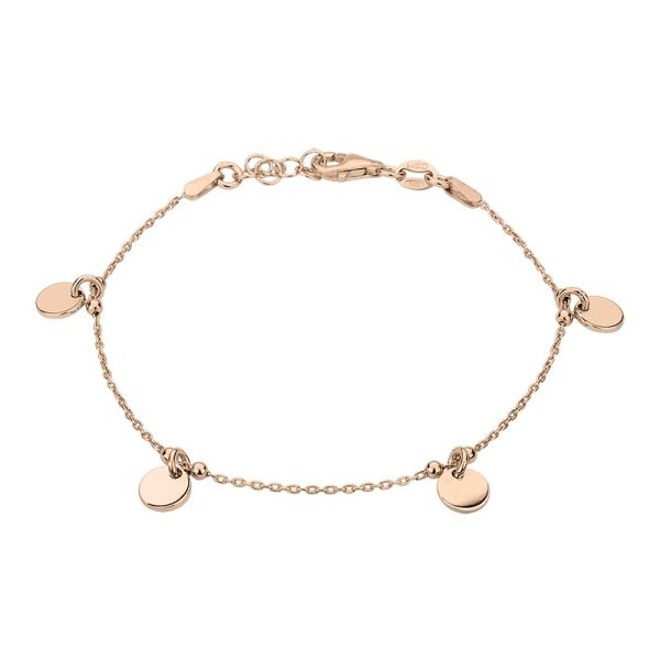 Armband Plättchen 925er Silber Roségold plattiert 17 + 2 cm S-01286B NEU