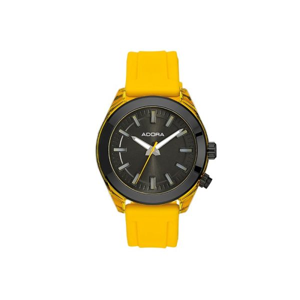 ADORA Trends Armbanduhr mit Licht Gelb Silikonband Ø 36 mm AT5515 NEU