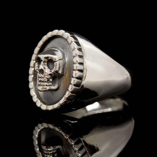 Siegelring "SKULL RELIEF" 925er GR 68 NEU