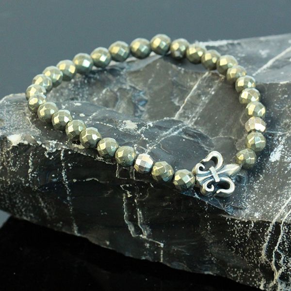 JJJ LA Armband "LILY" 4 mm Magnetite Kugeln kombiniert mit 925er Slber