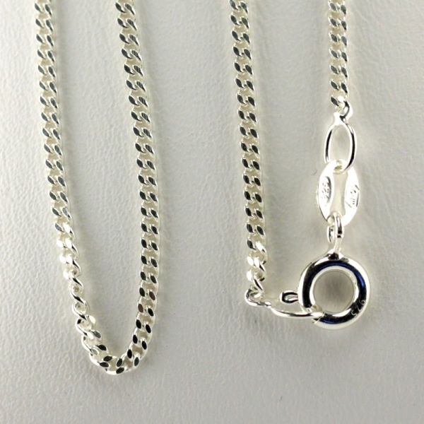 Kette Flachpanzer 925er Silber 1,7 mm Länge 70 cm NEU