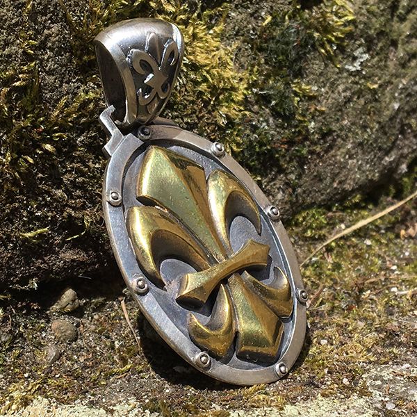 JJJ LA Anhänger "BIG LILY BRONCE GOLD" 925er Silber kombiniert mit Bronze