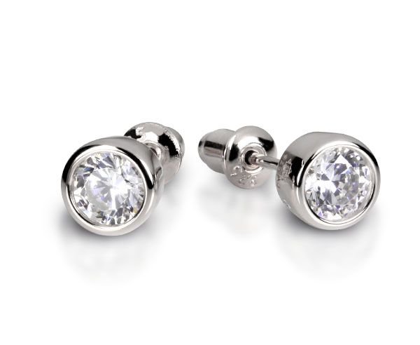 Ohrstecker "SOLITÄR" 925er Silber rhodiniert 4 mm Zirkonia ES90031656 NEU