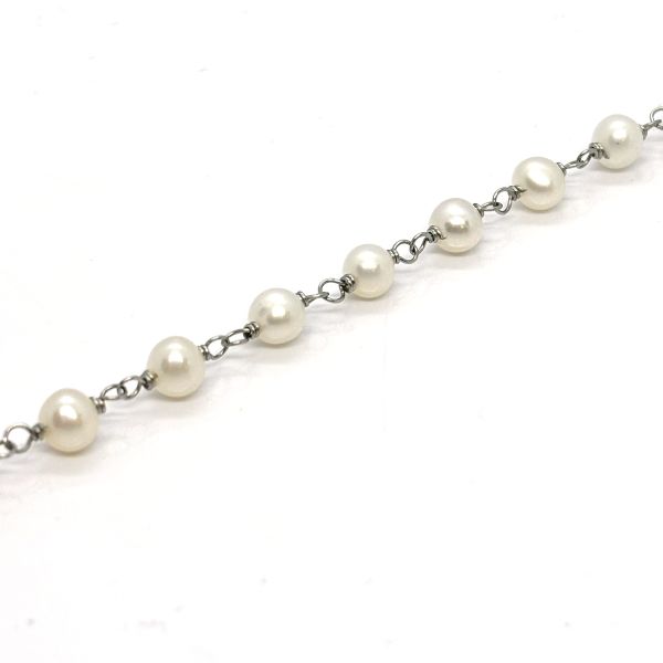 monomania Armband "Audrey" Edelstahl SW Perle 17,5-21cm 43502 NEU