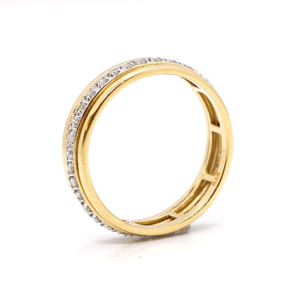 Memoire Ring 585er Gold "Eternity" bewegliche Brillantschiene ca. 0,47 Ct GR 66 (22501)