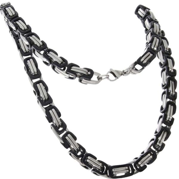 Königskette Chirurgenstahl 316L hochglanz schwarz PVD Beschichtet 55 cm 8 mm NEU