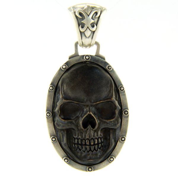 JJJ LA Anhänger "BIG SKULL BLACK" 925er Silber Bronze geschwärzt Herren NEU