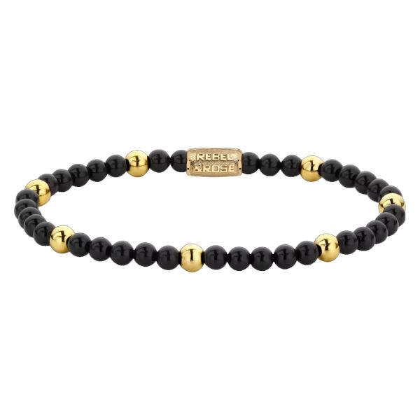 Rebel & Rose Armband "Black Panther" 4 mm RR-40043-G-S 16,5 cm NEU