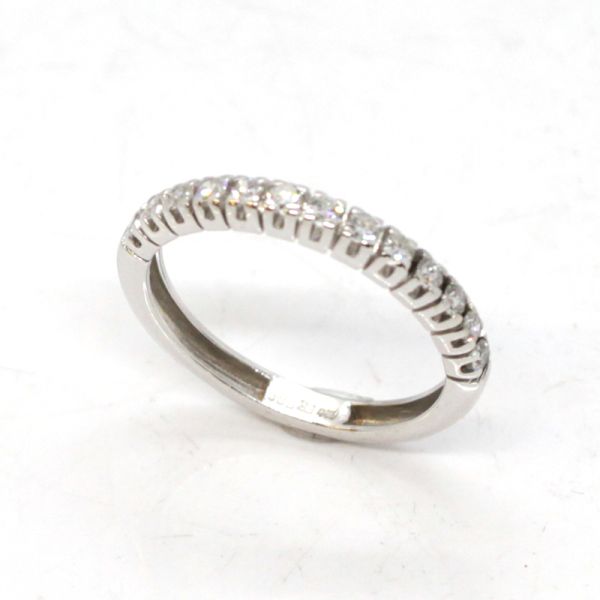 Halbmemoire Ring 585er Weißgold 1,14 ct Diamanten im Brillantschliff GR 60 (14229)