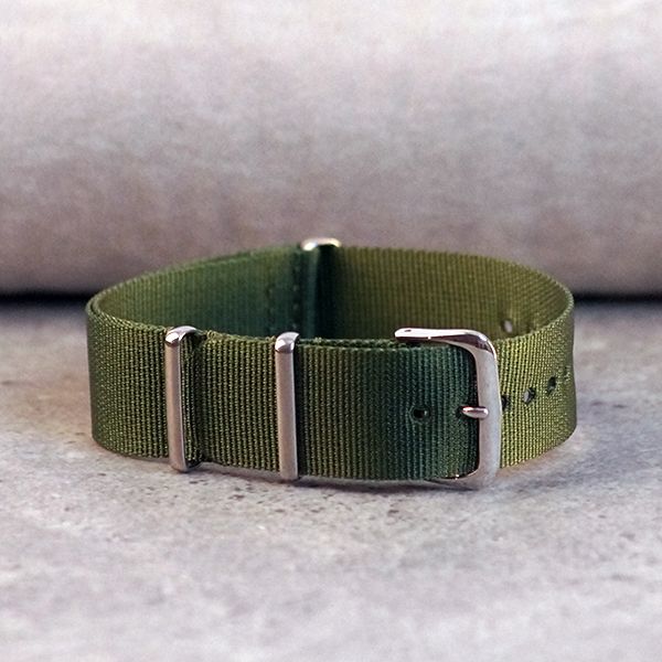 Uhrenarmband Durchzugsband Textil Nylon grün 20 mm
