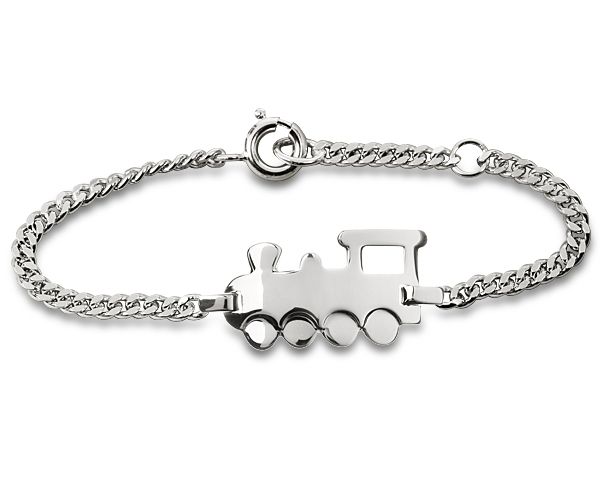 Armband Kinder Gravurplatte "LOKOMOTIVE" 925er Silber ES90023622 NEU