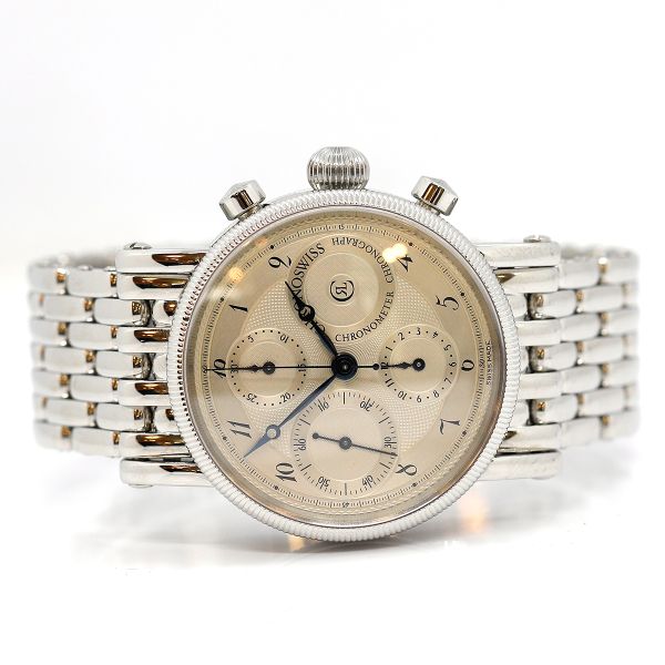 Chronoswiss LUNAR Edelstahl Chronograph Ref. CH7523C Full Set (24738)