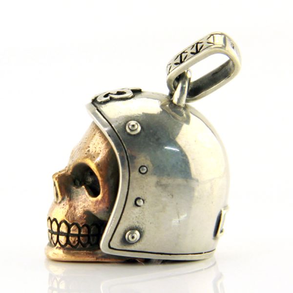 JJJ LA Anhänger Herren "BIKER SKULL BRONCE" 925er Silber Bronze NEU!