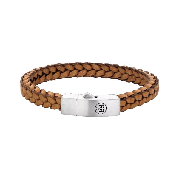 Rebel & Rose Armband "Braided Square 925er Cognac" 8 mm / 20,5 cm RR-L0083-S-L NEU