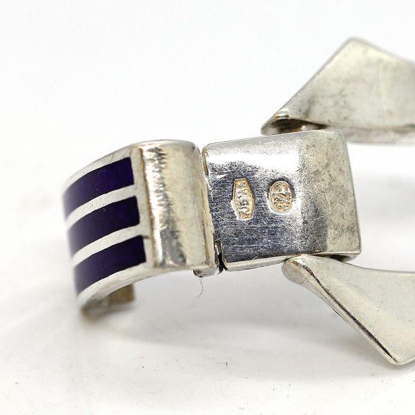 Silber Armband Gliederarmband 925er Silber Emaile Einlage 190 mm (21641)