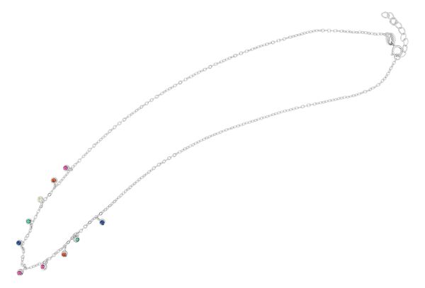 Collier "Amaly" 925er Silber rhodiniert bunte Zirkonia 42+3 cm 5350116-003 NEU
