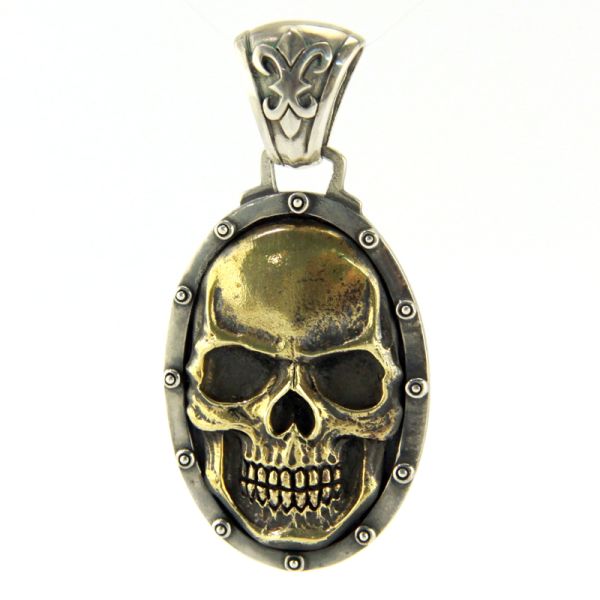 JJJ LA Anhänger "BIG SKULL GOLD" 925er Silber Bronze goldfarbend Herren NEU