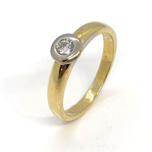 Brillant Ring 750er Gelbgold ca. 0,30 Ct Diamant im Brillantschliff GR 62 (27377)
