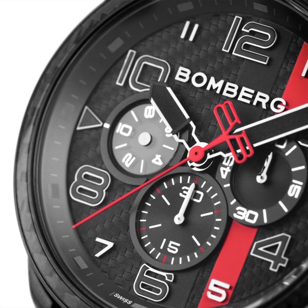 BOMBERG BOLT-68 Racing Carbon XR Chrono 45 mm Edelstahl PVD Black Silikonband BS45CHPBA.059-37.12 NE