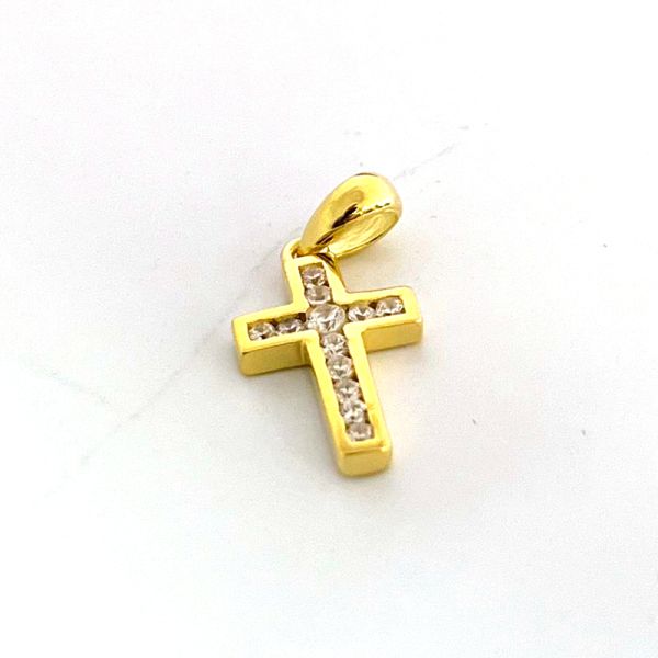 Kreuz Anhänger 925er Silber vergoldet Kubic Zirkonia BP06172-G