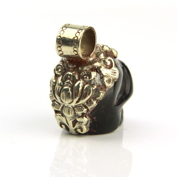 SKULL Herren Anhänger handgefertigt aus Onyx 925er Silber NEU