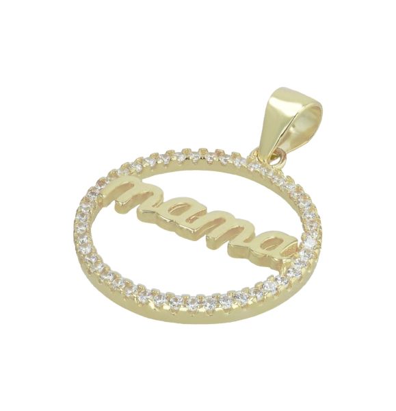 Anhänger MAMA "Ommy" 925er Silber vergoldet Zirkonia 5310080-002 NEU