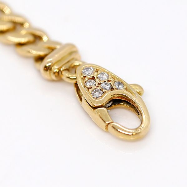 Panzerarmband massiv 750er Gold mit Diamanten und Herzen (31442)
