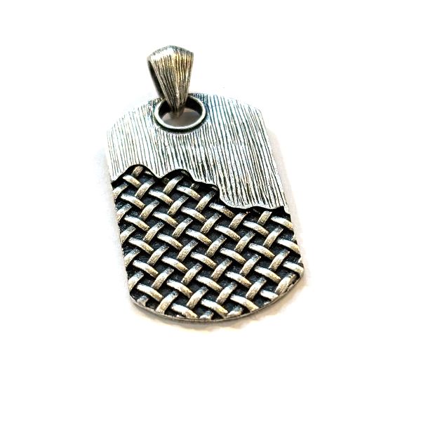 Anhänger DOG TAG 925er Silber rhodiniert S-00374A NEU